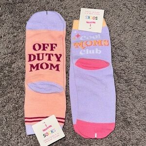 Off Duty Mom and Cool Moms Club Socks